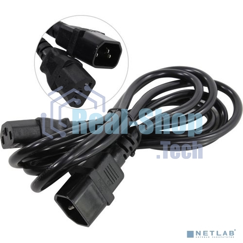 Кабель монитор-компьютер (UPS->уст-во) ExeGate Power EC-1,8P (С13->С14) VDE-250V-3*0,75-CU,10A, 1.8м