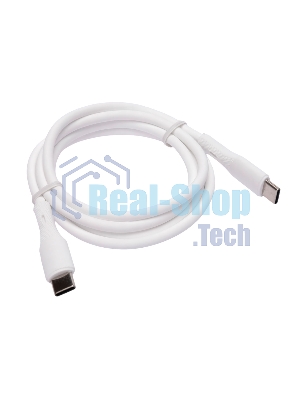 Кабель USB2.0 Cablexpert CC-USB2S-CMCM-1M-W Type-C/Type-C, 3А, 65Вт, PD/QC3.0, силиконовый, 24AWG, медь, 1м, белый, пакет