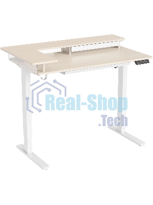 Стол для компьютера Cactus CS-EDL-DWT столешница ДСП светлый дуб каркас белый 120x71x60см