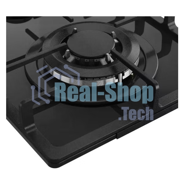 Газовая варочная панель Kuppersberg FG 36 B газ, High-Tech, 30 см, автоматический электроподжиг, газ-контроль, форсунки под сжиженый газ, SABAF конфорки, чугунные решетки, цвет черный, цвет фурнитуры черный