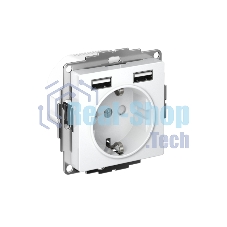 Розетка 16А с 2 USB A+A, 5В/2,4А, 2х5В/1,2А, механизм ATN000130 Schneider Electric белый