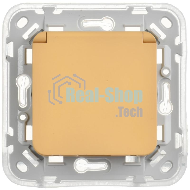 FLITE Розетка с заземлением со шторками с крышкой быстрозажимные клеммы 16А IP44 РСшкр11-1-44-ФлШм шамуа | FI-R16-16-1-44-K89 | IEK