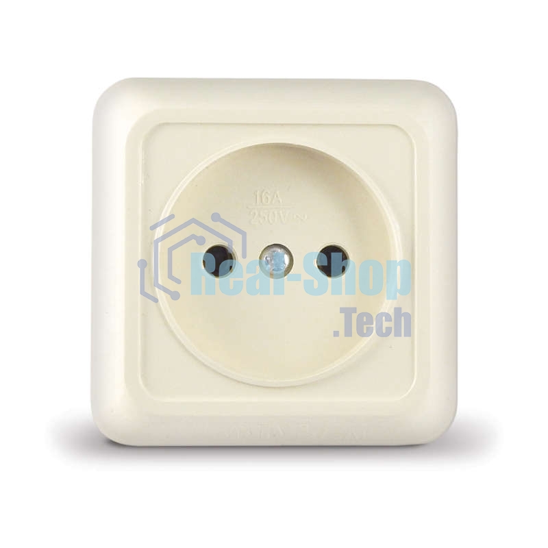 Розетка 1-м ОП Олимп 16А IP20 беж. Universal Б-О0022