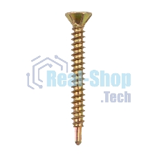 Саморез оконный Kranz сверло, 3.9х35, желтый цинк, короб (500 шт./уп.)