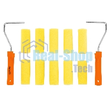 Набор мини-валиков Sparta ПОРОЛОН, 100 мм, D - 35 мм, D ручки - 6 мм, 10 шт., 2 бюгеля