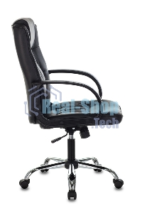 Кресло руководителя Бюрократ T-800N/BLACK черный, кожа, крестовина хром