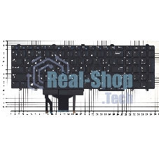 Клавиатура для ноутбука Dell Latitude E5550 E5570 черная без рамки с подсветкой (гор. Enter)