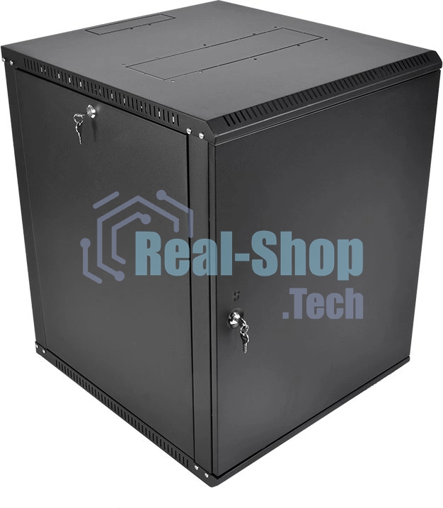 Шкаф телекоммуникационный настенный разборный ЦМО ЭКОНОМ 18U (600 350) дверь металл, черный