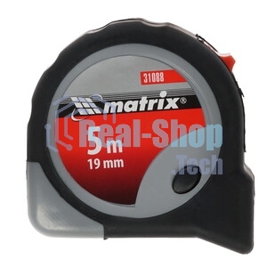 Рулетка Matrix continuous fixation 5мх19мм обрезиненный корпус плавная фиксация