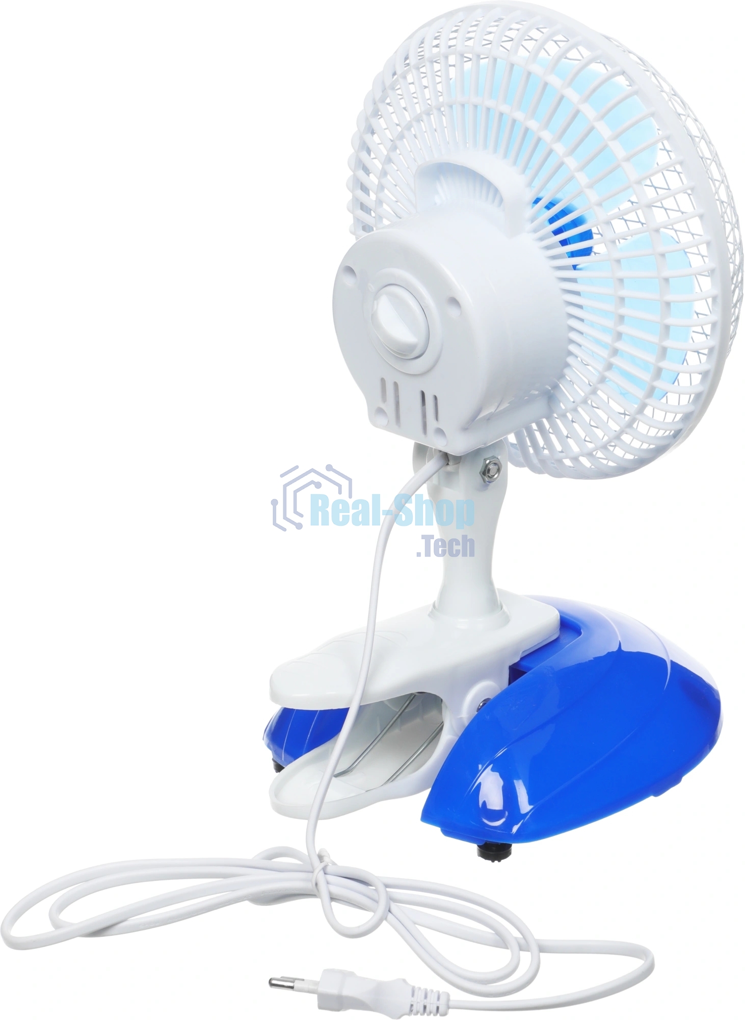 Вентилятор Centek CT-5003 синий/белый, настольный, 20 Вт, 2 скорости, 15 см