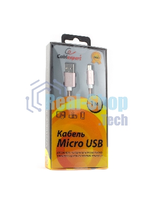Кабель USB2.0 Cablexpert CC-G-mUSB02Cu-1M, AM/microB, серия Gold, длина 1м, золото, блистер