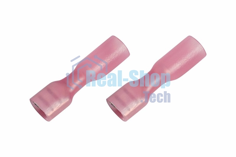 Клемма плоская Rexant полностью изолированная термоусаживаемая гнездо 6.6 мм 0.5-1.5 мм² (РПи-м-т 1.5-(6.3) красный