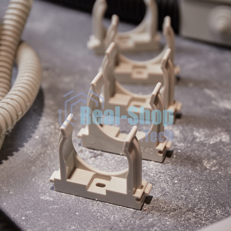 Крепеж-клипса для монтажного пистолета Rexant Ø 40 мм, серая (25 шт/уп)