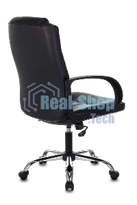 Кресло руководителя Бюрократ T-800N/BLACK черный, кожа, крестовина хром