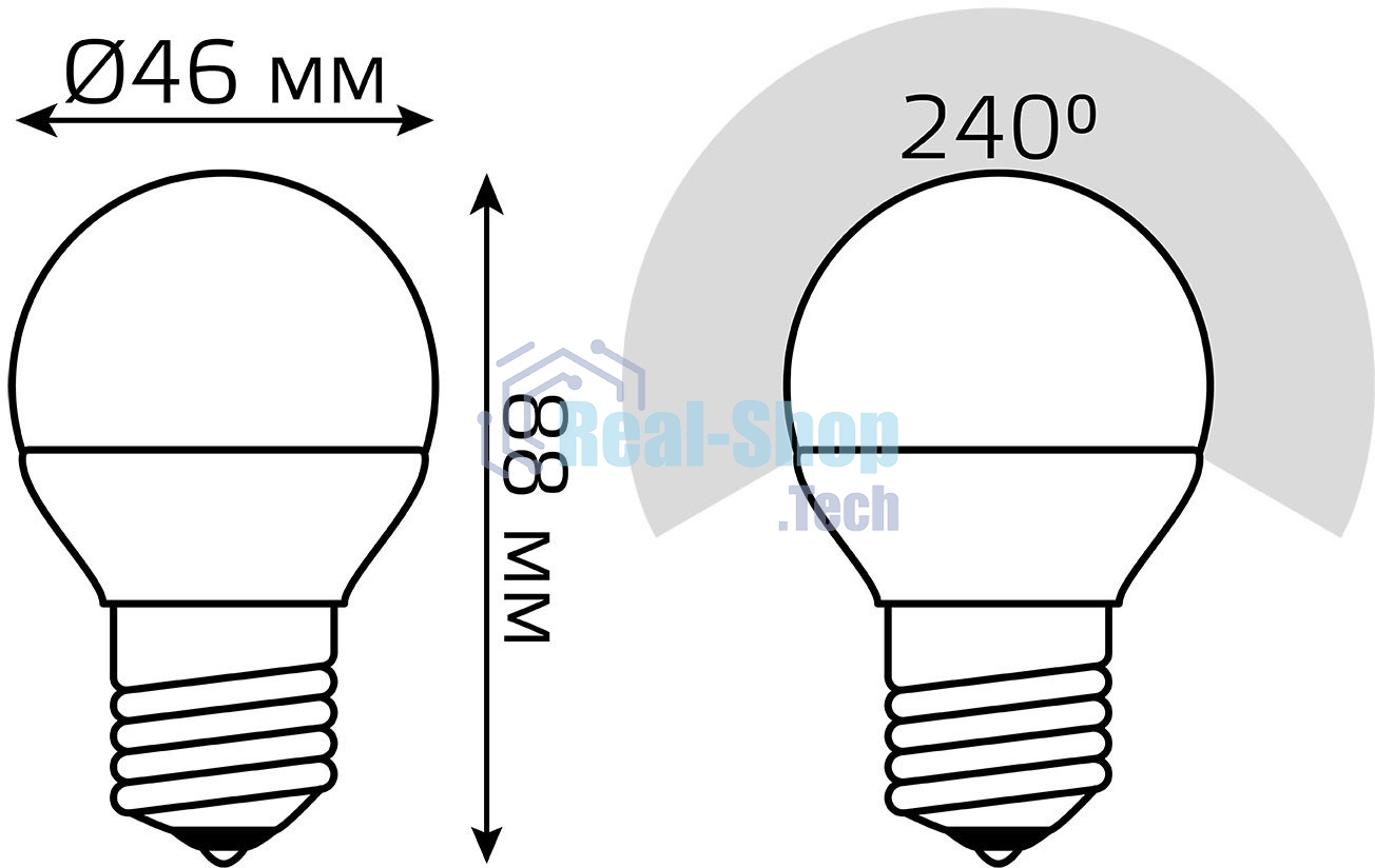 Лампа светодиодная Gauss G45 6W E27 шар RGbW димирование LED 1/100