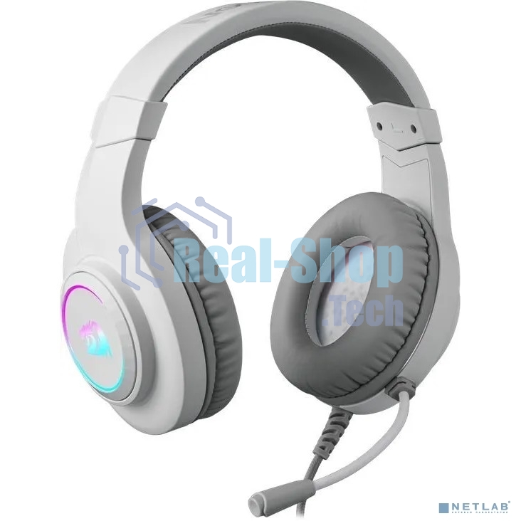 Гарнитура Redragon Hylas белая, проводная, USB / 2 x mini jack 3.5 мм, подсветка