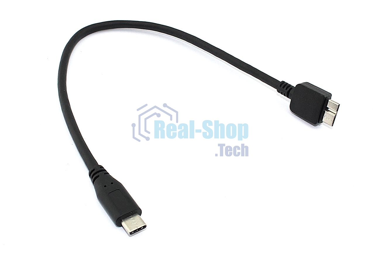 Кабель Type-C на Micro USB Type B кабель 25 см черный