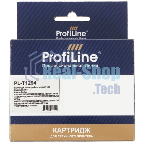 Картридж струйный ProfiLine PL-T1294 для принтеров Epson Stylus SX230/SX235/SX420/SX425/SX430/SX435/SX438/SX440/SX445/SX525/SX535/SX620/Stylus Office B42/BX305/BX320/BX525/BX535/BX625/BX630/BX635/BX925/BX935/WorkForce 7015/7515/7525 с чернилами Yellow