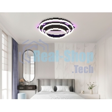 Потолочный светодиодный светильник FA8524 BK черный 146W 3000K-6400K+RGB 560*500*150 (ПДУ РАДИО 2.4G)