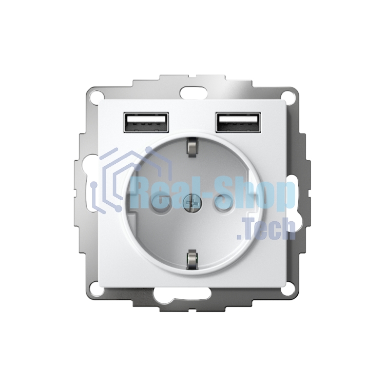 Розетка 16А с 2 USB A+A, 5В/2,4А, 2х5В/1,2А, механизм ATN000130 Schneider Electric белый