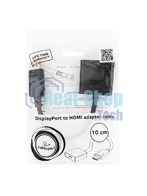 Переходник DisplayPort - HDMI Cablexpert A-DPM-HDMIF-002, 20M/19F, пакет