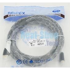 Кабель аудио-видео Behpex черный jack HDMI (m)/HDMI (m) 5м. феррит.кольца позолоченные контакты серый