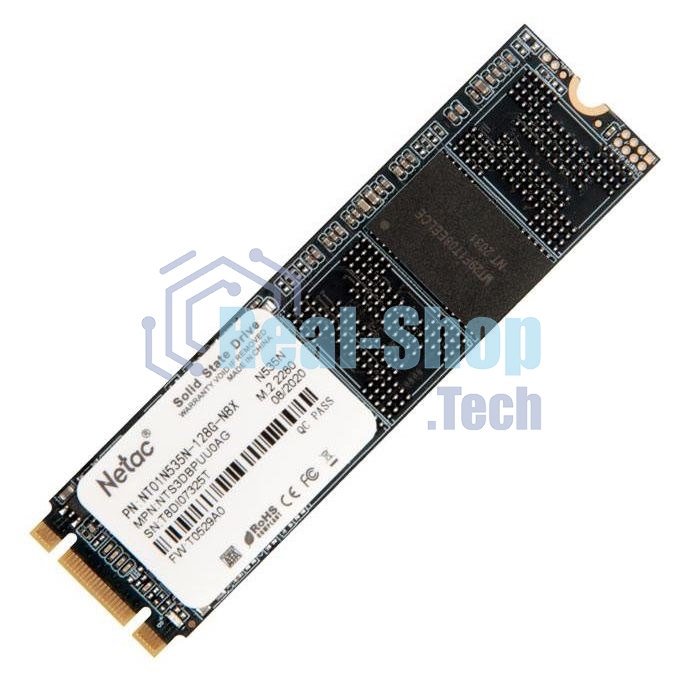 Накопитель SSD Netac N535N, 128Gb, M.2 2280, SATA-III, R/W 510/440