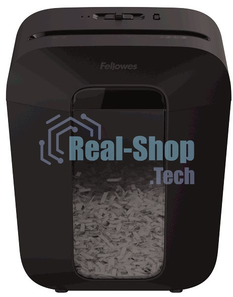 Шредер Fellowes PowerShred LX50 черный (секр.P-4)/перекрестный/9лист./17лтр./скрепки/скобы/пл.карты
