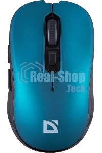 Мышь беспроводная Defender Gassa MM-105 бирюзовый, 1600 dpi, радиоканал, USB, кнопки - 6