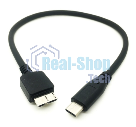 Кабель Type-C на Micro USB Type B кабель 25 см черный