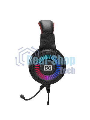 Гарнитура ExeGate Gaming HS-520G чёрный, проводная, 2 x mini jack 3.5 мм + USB, подсветка, регулятор громкости