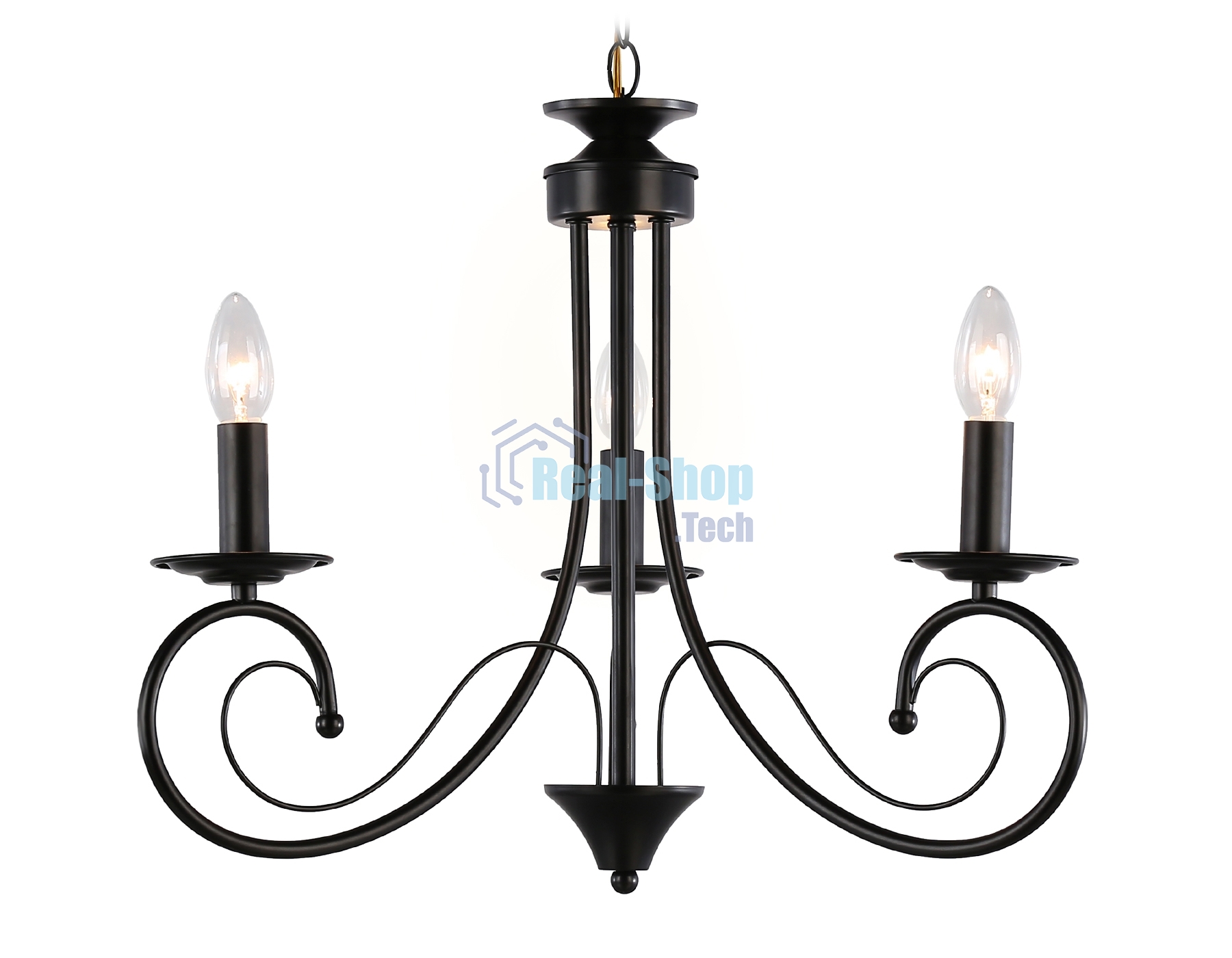 Светильник Ambrella light TR9606/3 BK черный E14/3 max 40W D560*650