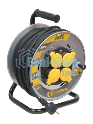 Катушка IEK УК30 на мет с т/з 4 места 2Р+PЕ/30м КГ 3х2,5мм2 IP44 Professional