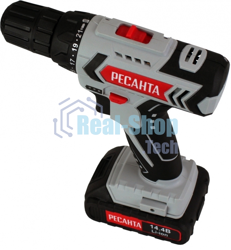 Дрель-шуруповерт аккумуляторная Ресанта ДА-14-2Л 75/14/3, Аккумуляторная, 14,4В