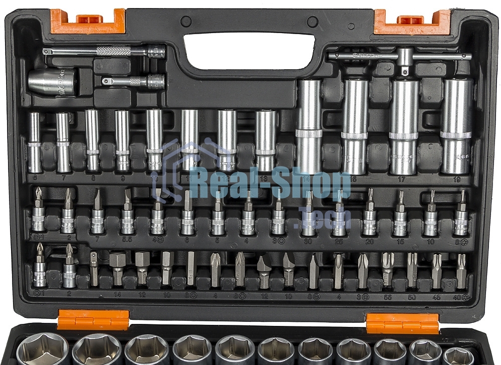 Набор инструментов 1/2дюйм; 1/4дюйм CrV пластик. кейс (94 предм.) Вихрь 73/6/7/5