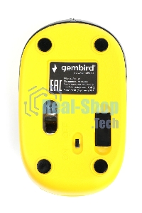 Мышь беспроводная Gembird MUSW-615 желтый, 1200 dpi, радиоканал, USB, кнопки - 3