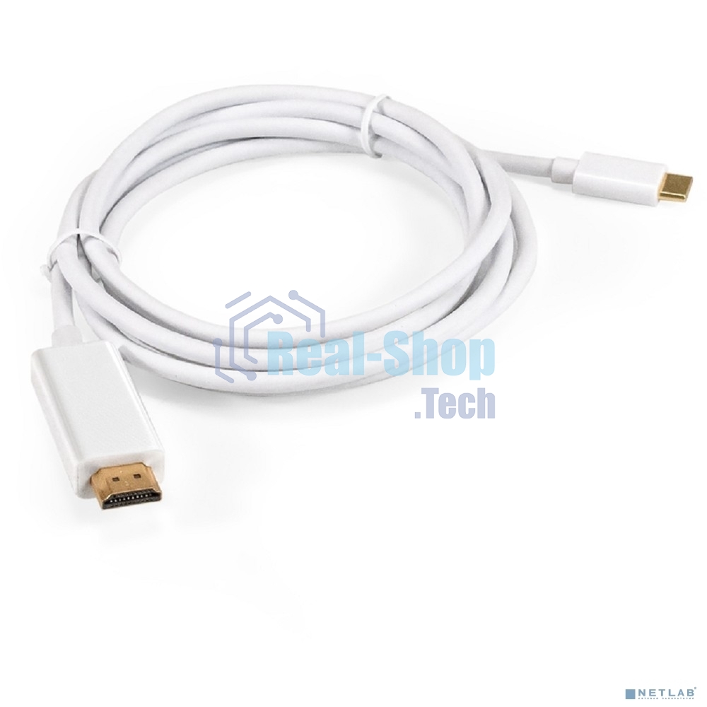 Кабель-адаптер Type-C-HDMI ExeGate EX-CM-HDMI2M-0.1 (USB Type-C/19M, 4K@120HZ 8K@ 30Hz, 1,8м)