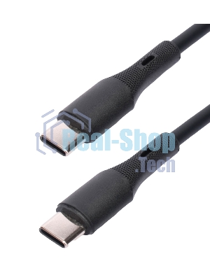 Кабель USB2.0 Cablexpert CC-USB2S-CMCM-1M-BK Type-C/Type-C, 3А, 65Вт, PD/QC3.0, силиконовый, 24 AWG, медь, 1м, черный, пакет