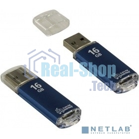 Флешка USB Smartbuy V-Cut series blue (SB16GbVC-B), 16Gb, USB 2.0, R/W 25/15, синий