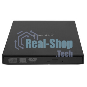 Оптический привод внешний с интерфейсом USB Gembird DVD-USB-02 пластик, черный