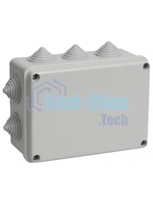 Коробка КМ41241 распаячная IEK UKO10-150-110-070-K41-44 для о/п 150х110х70 мм IP44 (RAL7035, 10 гермовводов)