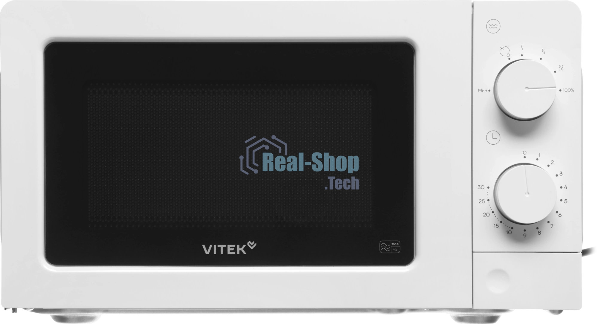 Микроволновая печь Vitek VT-MW0820 белый, 20 л, 700 Вт, переключатели - поворотный механизм