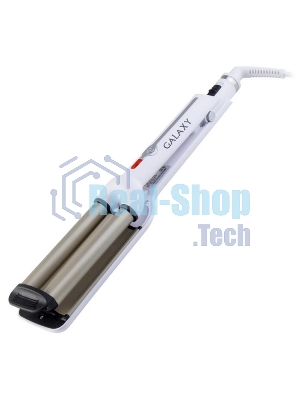 Стайлер GALAXY GL 4602 (Мощность 40Вт, максимальная температура 200^(o)С, нагревательный элемент с защитой от перегрева, два нагревательных элемента диаметром 16 мм, керамическое покрытие рабочих поверхностей, индикатор работы, вращающийся на 360^(o) град