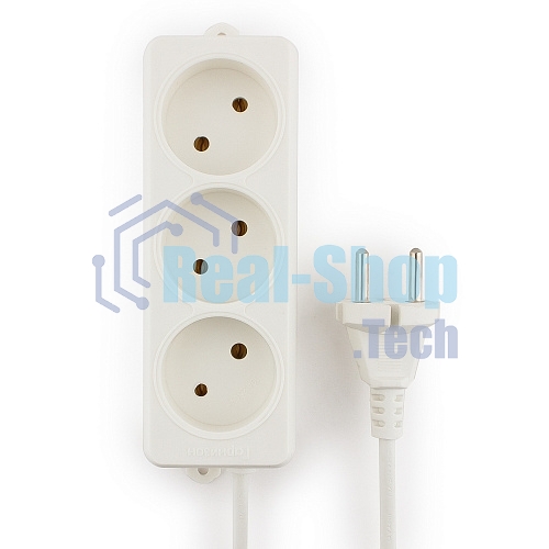 Удлинитель Гарнизон EL-NL3-W-2, 3 розетки допустимый ток 10А, длина 2 м.