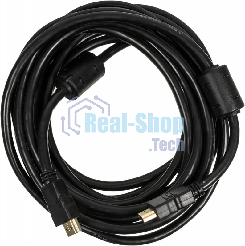 Кабель-соединительный аудио-видео Ningbo HDMI-5M-MG HDMI (m)/HDMI (m) 5м. феррит.кольца позолоченные контакты черный