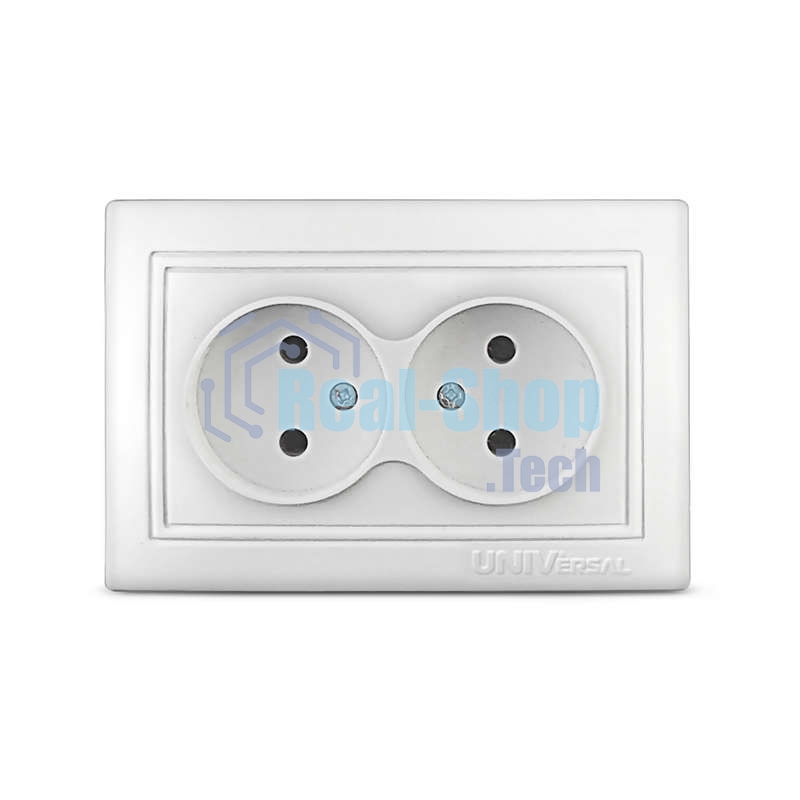 Розетка 2-м СП Севиль 16А IP20 бел. Universal С0102