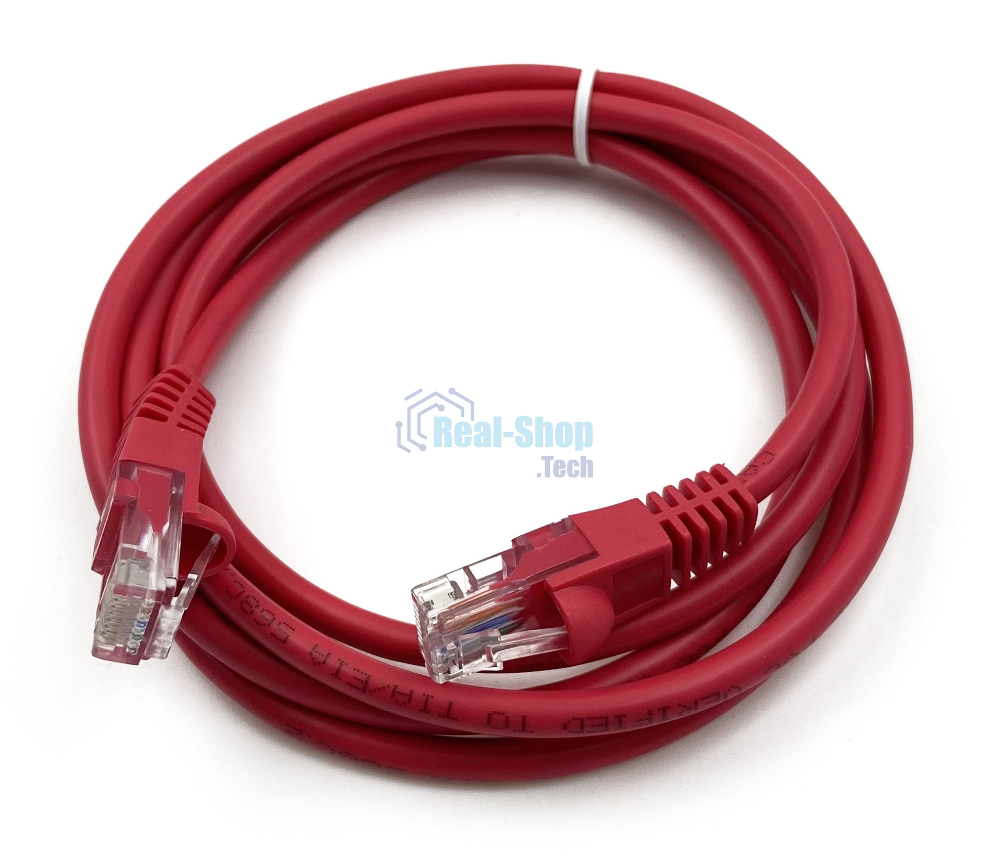 Патч-корд Buro cat.5e 1.5м красный RJ-45 (m)-RJ-45 (m)