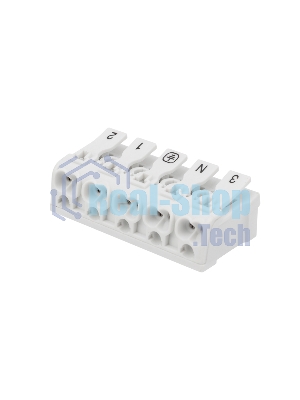 Клемма пружинная соединительная Rexant КСП 5-полюсная с монтажными ножками (50 шт./уп.)