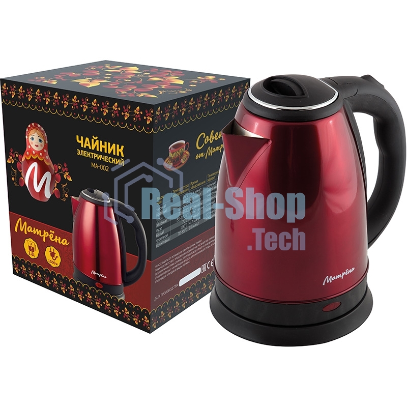 Чайник электрический Матрена MA-002 электрический (1,8 л) стальной красный