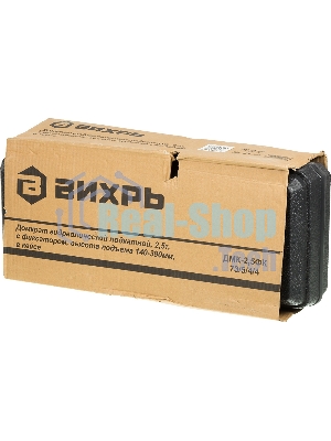 Домкрат ВИХРЬ ДМК-2,5ФК2,5т,140-390мм,сфиксатором,вкейсе, гидравлический подкатной